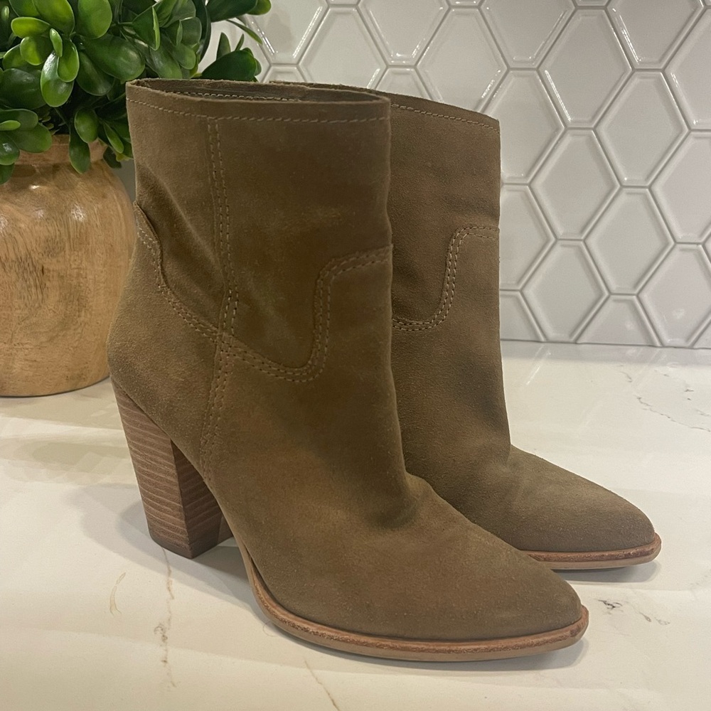 Tan suede booties